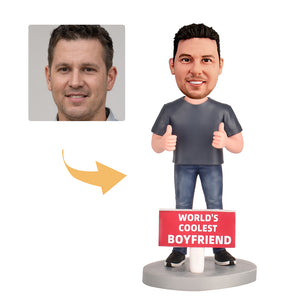 Personalized  World's Coolest Boyfriend  Bobblehead