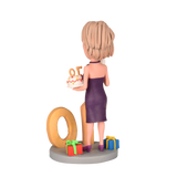 70th Birthday Gift for Woman - Personalized Custom Bobbleheads - The Popular Heroine