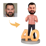 40th Birthday Gift for Men - Custom Bobblehead - Confident Man