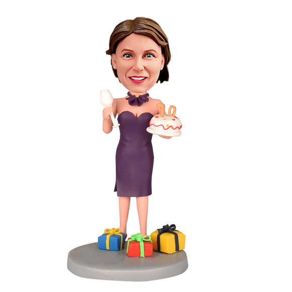 70th Birthday Gift for Mom Custom Bobbleheads - Super Mom